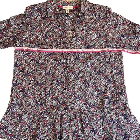 Vintage X America Elsie Women Medium Top Blouse Ditsy Floral Peplum Boho Spring - Picture 14 of 16